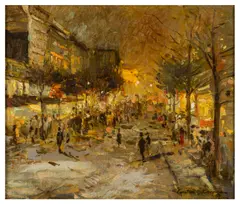 Paris la nuit by Konstantin Korovin, oil on canvas, sold Nov 2025