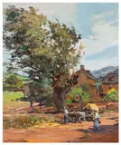 Le paysage du Rouergue by Jean-Philippe Perrot, oil on board, sold Nov 2025