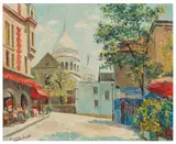 Place du Tertre, Montmartre by Anne Françoise Domin-Loth, oil on canvas, offered Nov 2025