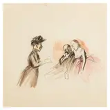 Le verre d by Jean-Louis Forain, ink and watercolour, sold Nov 2025