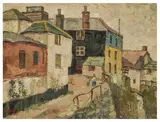 The Black House, Newlyn by Gregoire Boonzaier, oil on canvas, sold Nov 2025