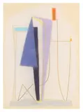 Geometric Composition I' bears artist studio stamp (reverse) coloured chalk Dimensions:52 x 38 cm by Bernhard Brodda, oil, sold Nov 2025