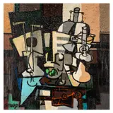 Nature Morte Aux Deux Pipes by Claude Venard, oil on canvas, sold Nov 2025