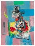Attesa by Yehoshua Kovarsky, acrylic on canvas, sold Nov 2025