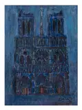 Notre-Dame de Paris by Jan Ekiert, mixed media on card, sold Nov 2025