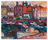 Île de Ré by Masahiko Kuwuhar, oil on canvas, offered Nov 2025