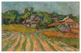 été à la campagne by Iosif Gurvich, oil on board, sold Nov 2025