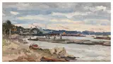 Near Samara City by Sergei Shomin, oil on card, offered Nov 2025