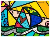 Atlantic by Romero Britto, acrylic on canvas, sold Nov 2025