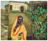Departing Lakshmi by Isha Mohammad, oil on board, sold Nov 2025