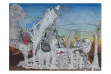 Untitled by Kim Jones, acrylic and ink on paper, sold Nov 2025