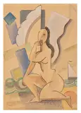Baigneuse sur la Plage by Bela de Kristo, gouache and watercolour, sold Nov 2025