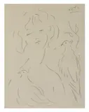 Portrait d'une femme signed 'Vertès' (upper right) charcoal ARR Dimensions:58 x 47 cm (22 4/5 x 18 1/2 in.) Provenance: Private Collection, London by Marcel Vertès, charcoal, offered Nov 2025