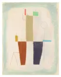 Geometric Composition II' bears artist studio stamp (reverse) coloured chalkARR Dimensions:52 x 38 cm by Bernhard Brodda, drawing, sold Nov 2025