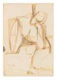 Sketch Book drawing of Nude by Michael Loew, ink on paper, offered Nov 2025