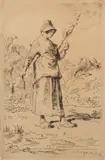 La Fileuse Auvergnate [Delteil 20] by Jean-François Millet, etching, offered Oct 2025