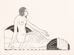 On My Bed By Night by Eric Gill, pencil, sold Oct 2025