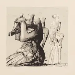 Mother and Child with Dark Background [Cramer 435] by Henry Moore, pencil, sold Oct 2025