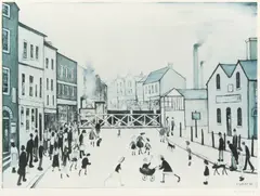 Level Crossing by L. S. Lowry, pencil, sold Oct 2025