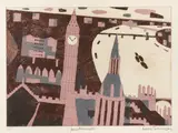 Westminster [Turner 229] 1969 signed, titled and inscribed AP in pencil an artist's proof aside from the edition of 75 etching and aquatint in colours on J by Julian Trevelyan, pencil, sold Oct 2025