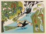 Aesop's Fables: The Daw in Borrowed Feathers [Green by Edward Bawden, pencil, sold Oct 2025