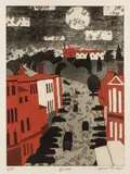 Farnham [Turner 216] 1969 signed, titled and numbered 6/50 in pencil etching and aquatint in colours on J by Julian Trevelyan, pencil, sold Oct 2025