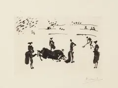Muerte del Toro [Baer 992] by Pablo Picasso, pencil, sold Oct 2025
