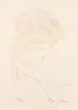 Tête en profil signed and numbered 180/200 in pencil further signed in the plate lithograph in colours on Arches wove framed ARR Dimensions:image 36 x 21.6cm by Jean Cocteau, pencil, sold Oct 2025