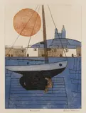 Marseilles [Turner 312] 1975 signed and titled in pencil a proof aside from the edition of 51 etching and aquatint in colours on T.H by Julian Trevelyan, pencil, offered Oct 2025