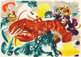 Lobster 1984 signed, dated and numbered 22/50 in pencil etching with carborundum in colours on wove unframed ARR Dimensions:sheet 76 x 106cm by Michael Heindorff, pencil, offered Oct 2025