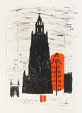 St Nicholas by John Piper C.H., pencil, sold Oct 2025