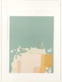 Green, Orange, Pink 1971 signed, dated and numbered 9/100 in pencil screenprint in colours on J by John Hoyland, pencil, sold Oct 2025