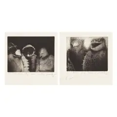 King and Queen I and This Time They Came to stay by Maria Pacheco, pencil, sold Oct 2025