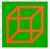 Open Cube in Color on Color by Sol LeWitt, pencil, sold Oct 2025