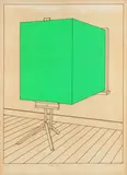 Leaf Art 1975 signed, dated an numbered 19/50 in pencil screenprint in colours on wove framed ARR Dimensions:image 81 x 60.5cm by Patrick Hughes, pencil, sold Oct 2025