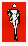 Woman Taking Off a Man's Shirt by Julian Opie, screenprint, sold Oct 2025