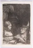 Man Drawing from a Cast by Rembrandt Harmensz van Rijn, Cast Etching, circa, sold Mar 2025