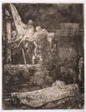 The Descent from the Cross by Torchlight by Rembrandt Harmensz van Rijn, Etching and drypoint, sold Mar 2025