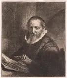 Jan Cornelis Sylvius by Rembrandt Harmensz van Rijn, Etching, sold Mar 2025