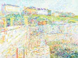 Coastal landscape, plymouth hoe by Ronald Morton, Oil on canvas, sold Mar 2025