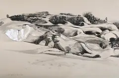 Chalk pits by Michael Ayrton, Ink, wash and gouache, sold Mar 2025