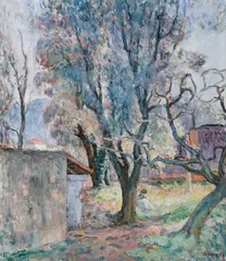 Le pradet, jeune fille dans l’oliveraie by Henri Lebasque, Oil on canvas, sold Mar 2025