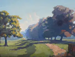 Badminton by Walter James Steggles, 1979, Oil on board, sold Mar 2025