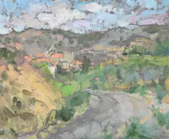 Heart of the aude by Diana Armfield, Oil on canvas laid to board, sold Mar 2025