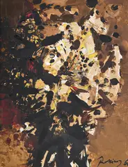 Bouquet by Mario Prassinos, Oil on canvas, sold Mar 2025