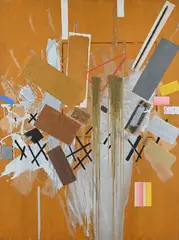 Untitled by John Copnall, 1983, Oil, mixed media and collage on canvas, sold Mar 2025