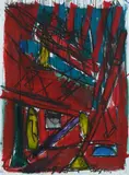 One fireplace by Bruce McLean, 1987, Acrylic and ink on paper, offered Mar 2025