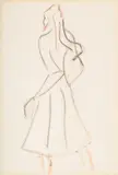 Standing woman by Henri Gaudier-Brzeska, Pencil and watercolour, sold Mar 2025