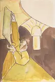 Study for the palestine restoration fund poster by David Bomberg, 1923, Ink, watercolour and wash, sold Mar 2025