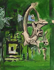 Through the woods by Graham Sutherland, 1958, Ink, gouache, watercolour and pencil, sold Mar 2025